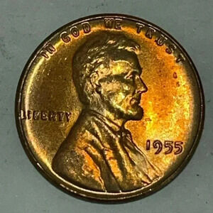 Gem BU 1955 Lincoln Wheat Cent With Beautiful Natural Toning